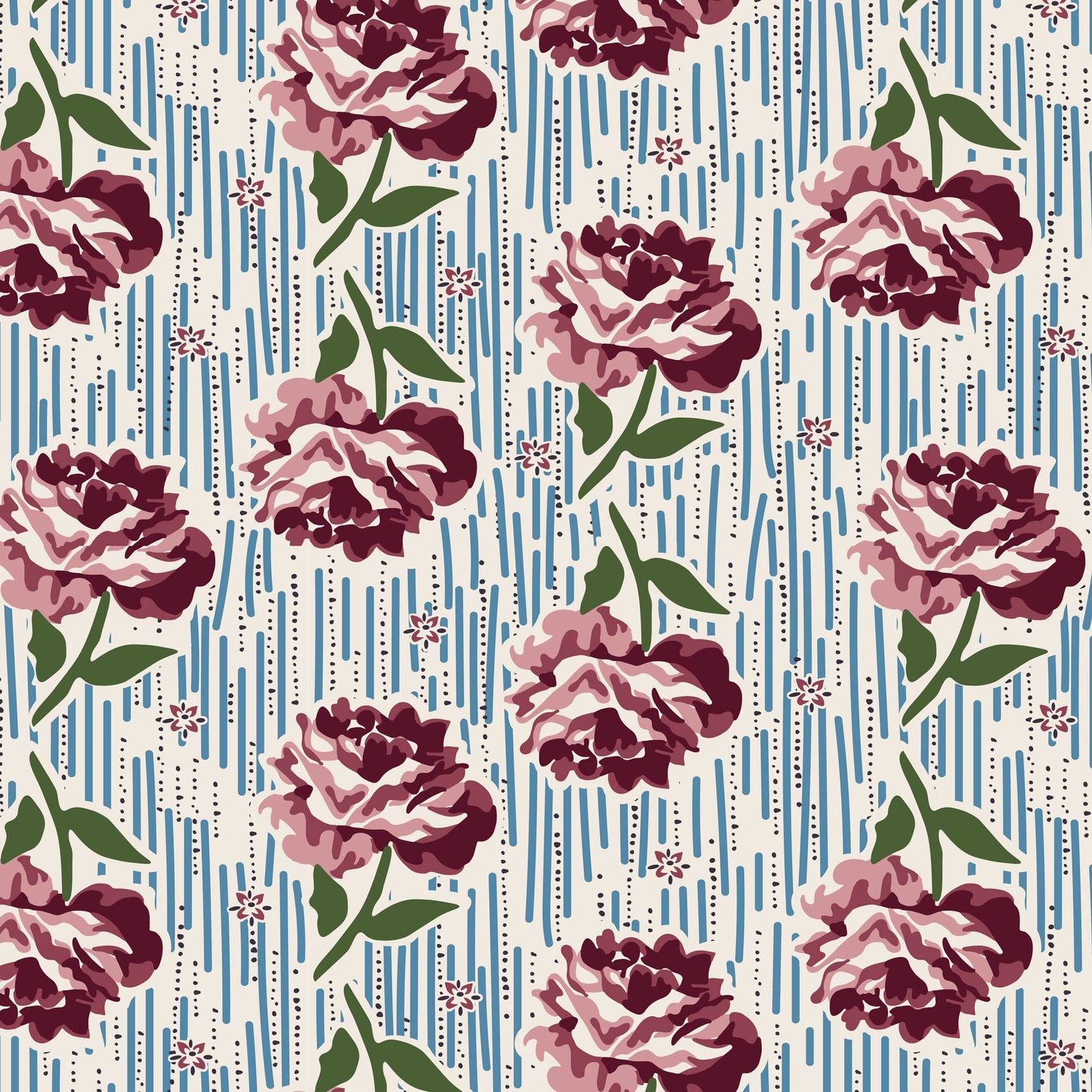DV6813 FORGET-ME-NOT ROSE HALLIE BURGUNDY