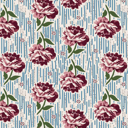 DV6813 FORGET-ME-NOT ROSE HALLIE BURGUNDY