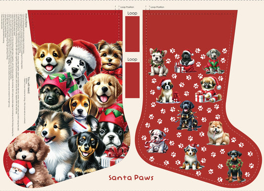 DV6946 SANTA PAWS PUPPY STOCKING