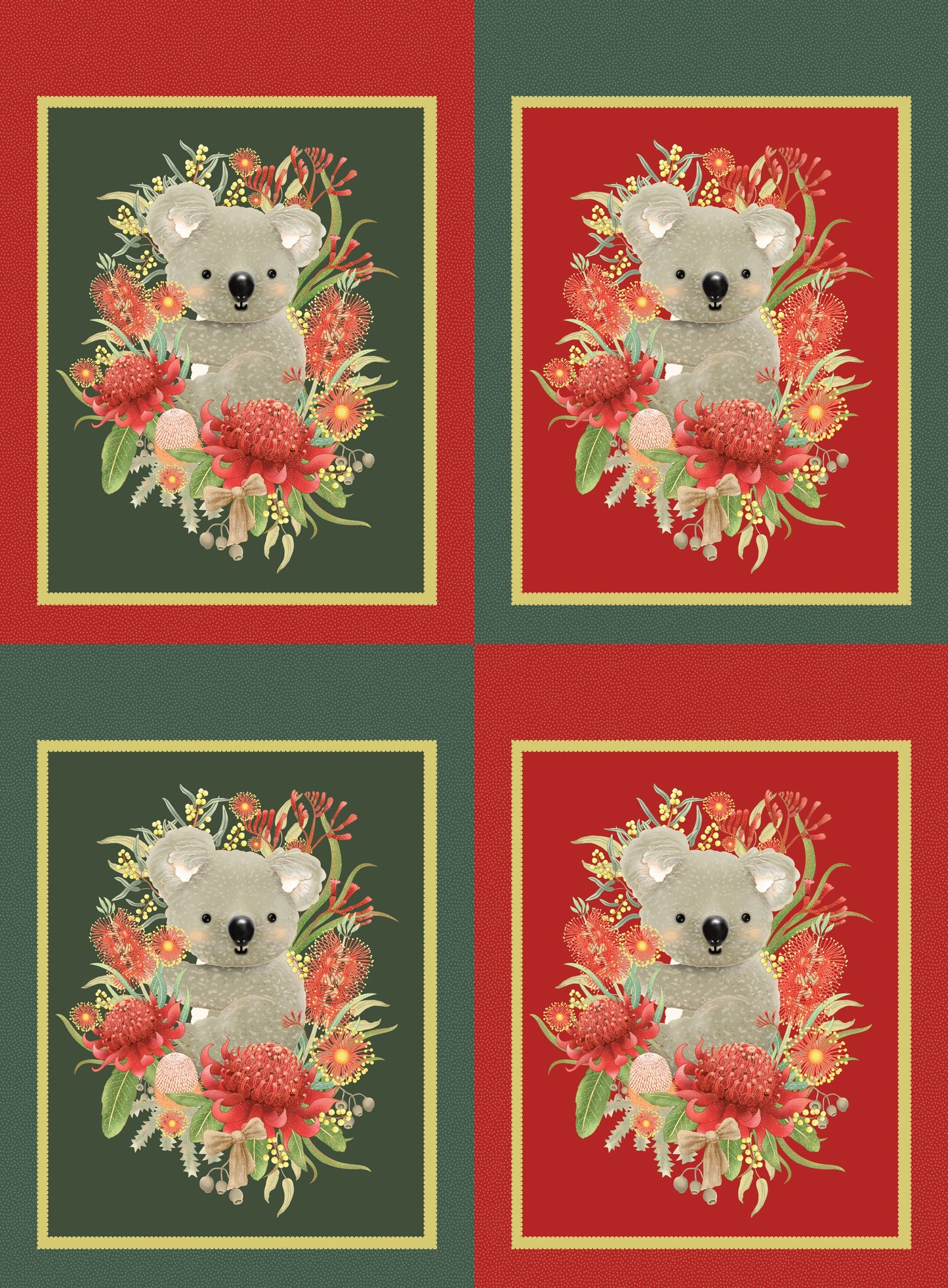 DV6956 JEN DIGITAL CHRISTMAS KOALA SACK