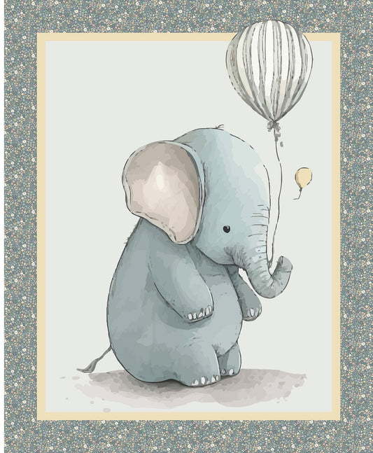 DV7451 COT PANELS ELEPHANT