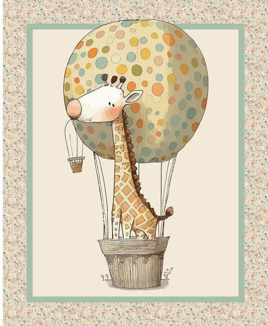 DV7452 COT PANELS GIRAFFEE