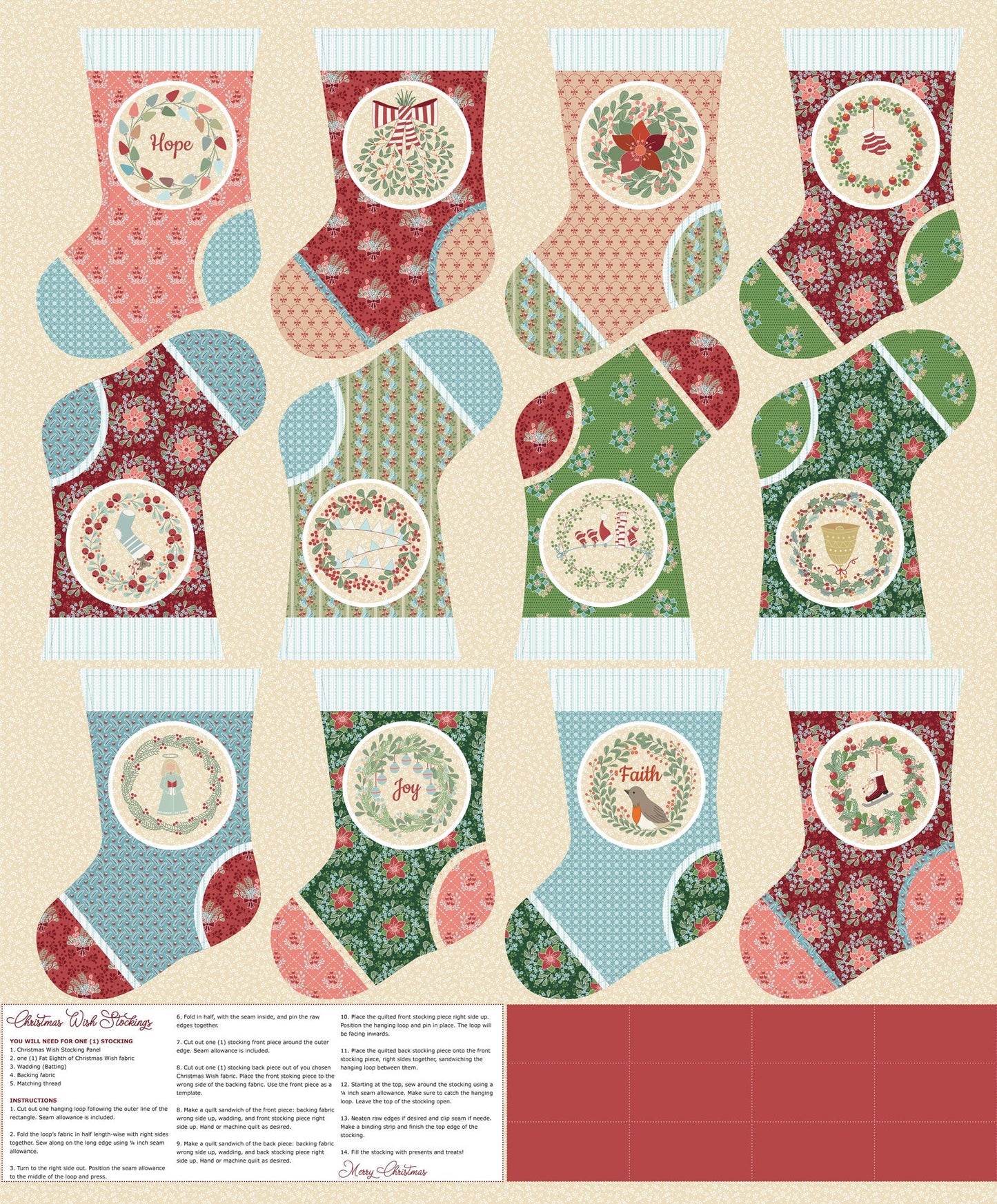 DV7625 Christmas Wish Stocking Panel