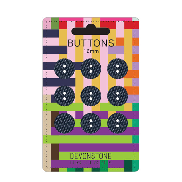 DVB001.16 Buttons Denim 16mm 9 on