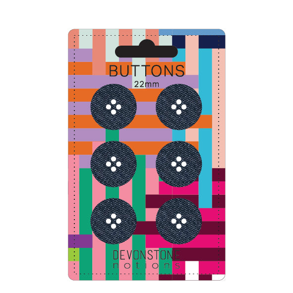 DVB001.22 Buttons Denim 22mm 6 on