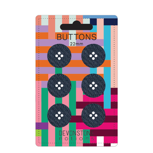 DVB001.22 Buttons Denim 22mm 6 on