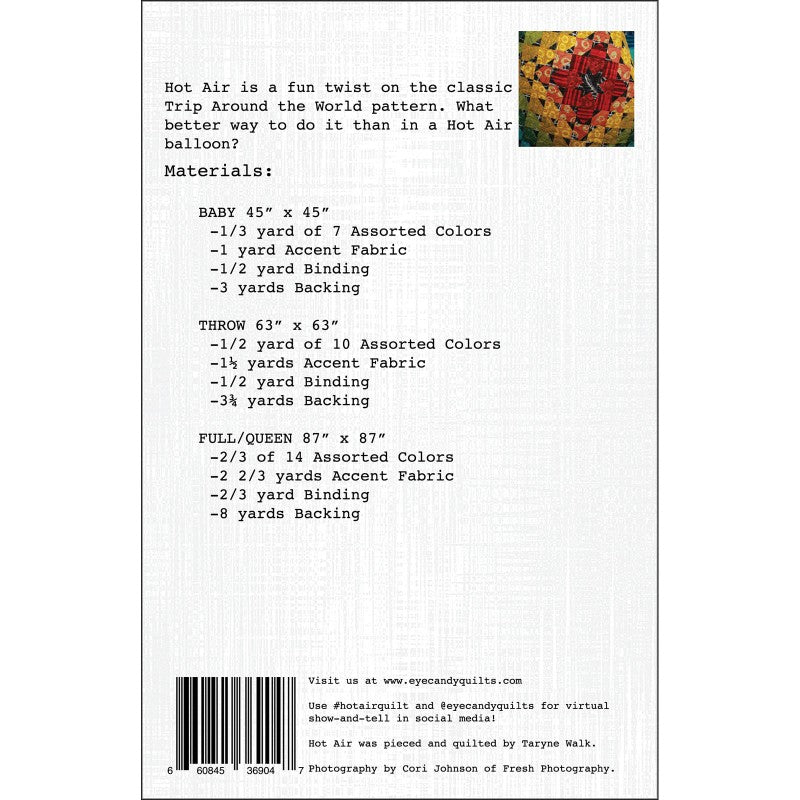 ECQ0218 Hot Air Pattern by Eye Candy Quilts