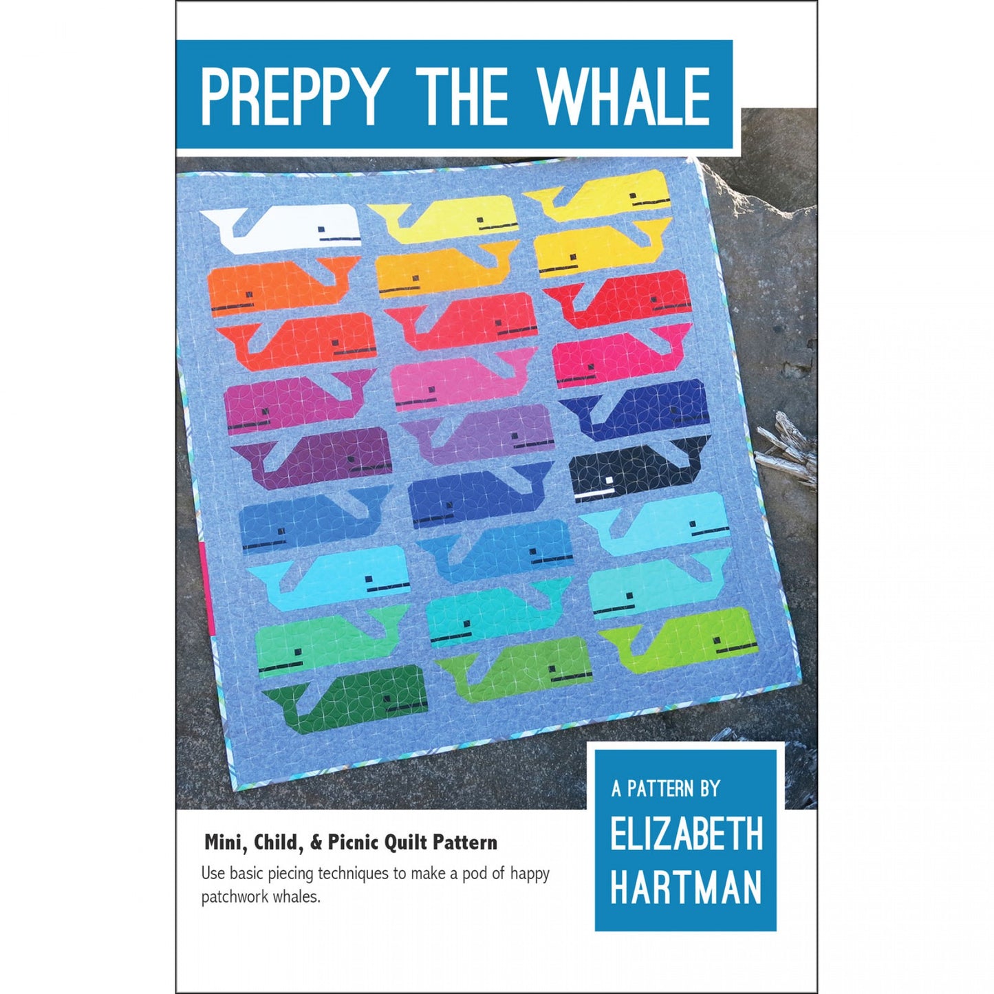 EHP014 Preppy the Whale Pattern by Elizabeht Hartman