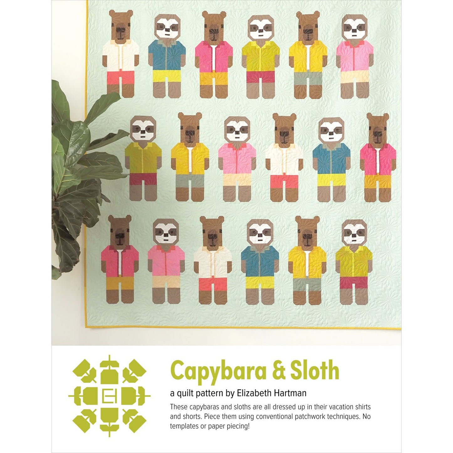 EHP079 Capybara & Sloth Pattern by Elizabeth Hartman