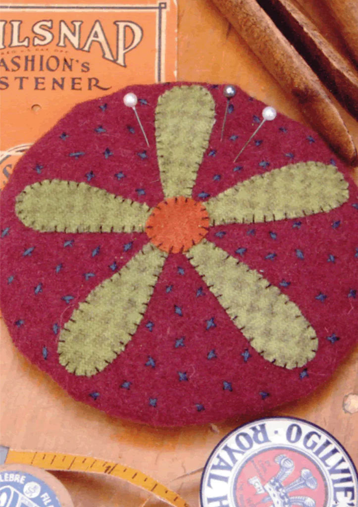 F027 Lazy Daisy Pincushion