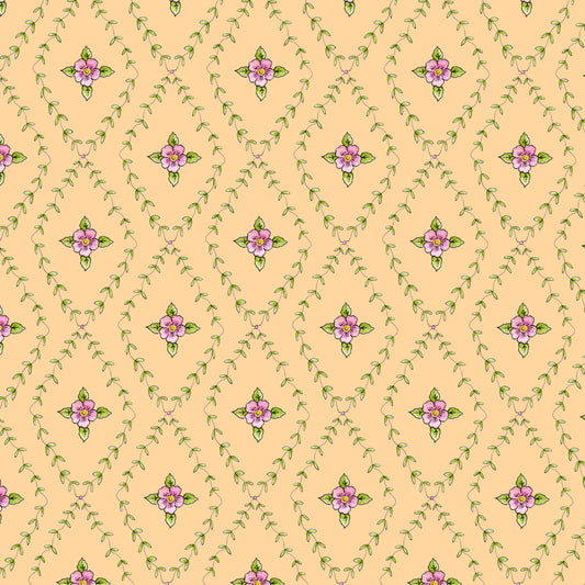 GV271718 Garden Verse Posie Print Apricot