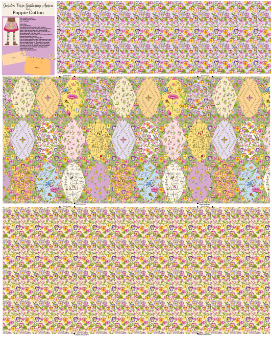 GV271722 Garden Verse Gathering Apron Panel Multi