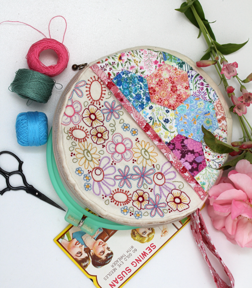 hnk 195/1  Peony Pouch - Hoop Bag Pattern