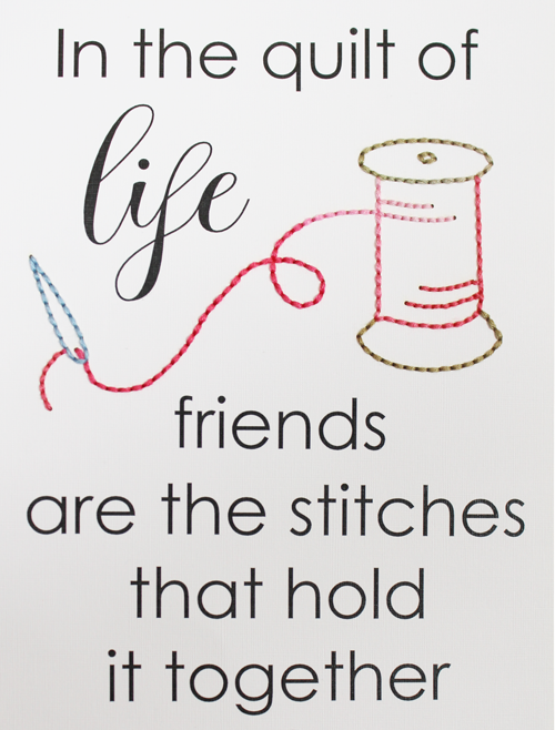 HNKSS1a In the quilt of life stitched sign cotton reel