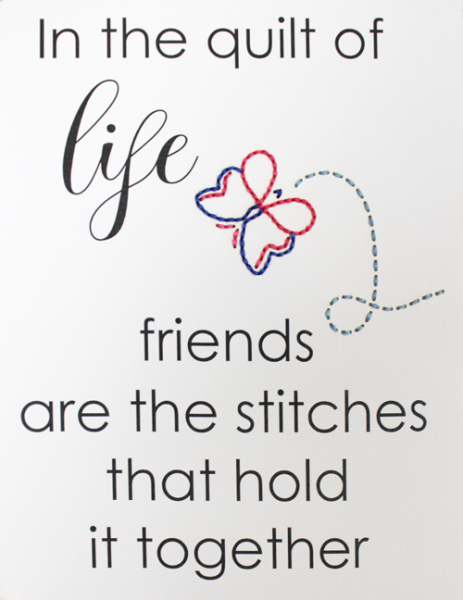 HNKSS1b In the quilt of life stitched sign butterfly