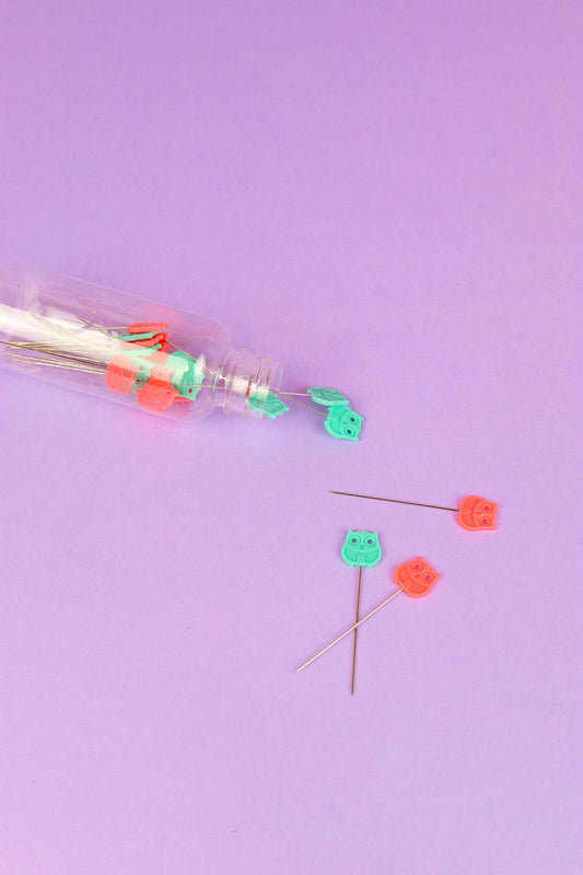 Iron-Safe Plastic Head Pins - Owls