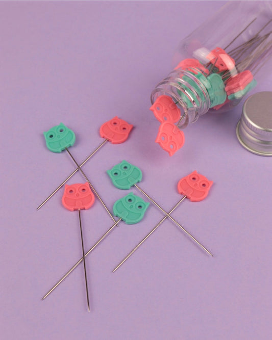 Iron-Safe Plastic Head Pins - Owls