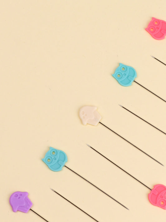 Iron-Safe Plastic Head Pins - Owls