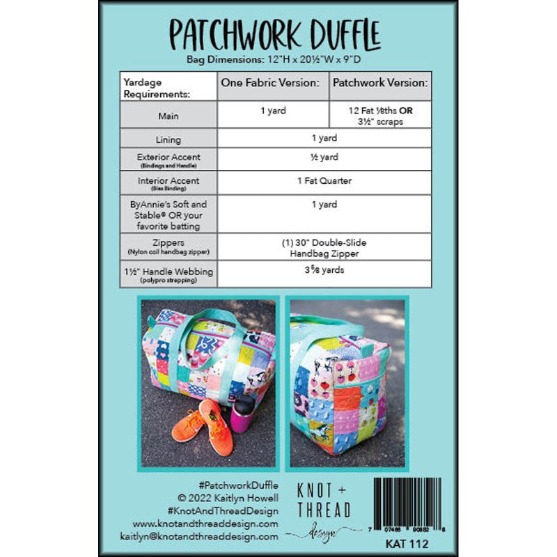 KAT112 Patchwork Duffle Pattern by Knot and Thread Design