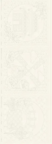 DV4268 LITTLE SCENES SASHIKO PANEL NEUTRAL