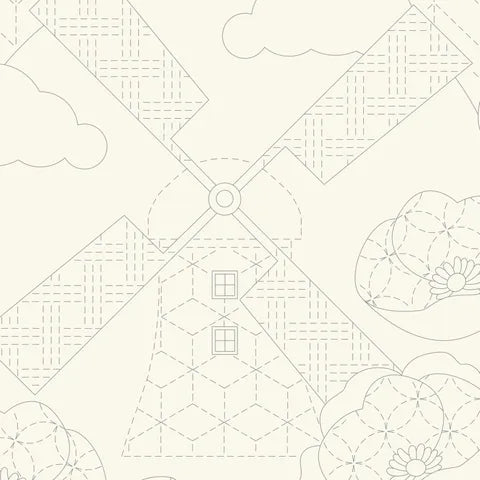 DV4268 LITTLE SCENES SASHIKO PANEL NEUTRAL