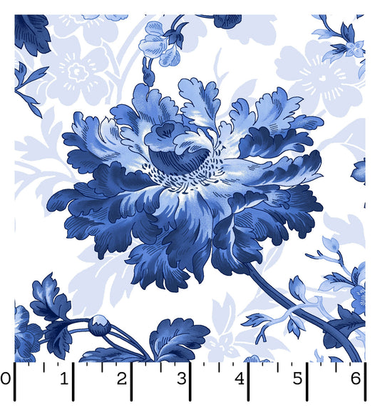 MAS10900-W BLUE BELLE  LARGE FLORAL