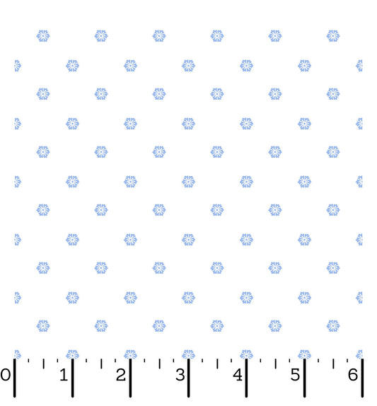 MAS10919-W BLUE BELLE  FLOWER DOT