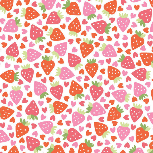 MAS11025-W SWEET SHOPPE  STRAWBERRIES AND HEARTS
