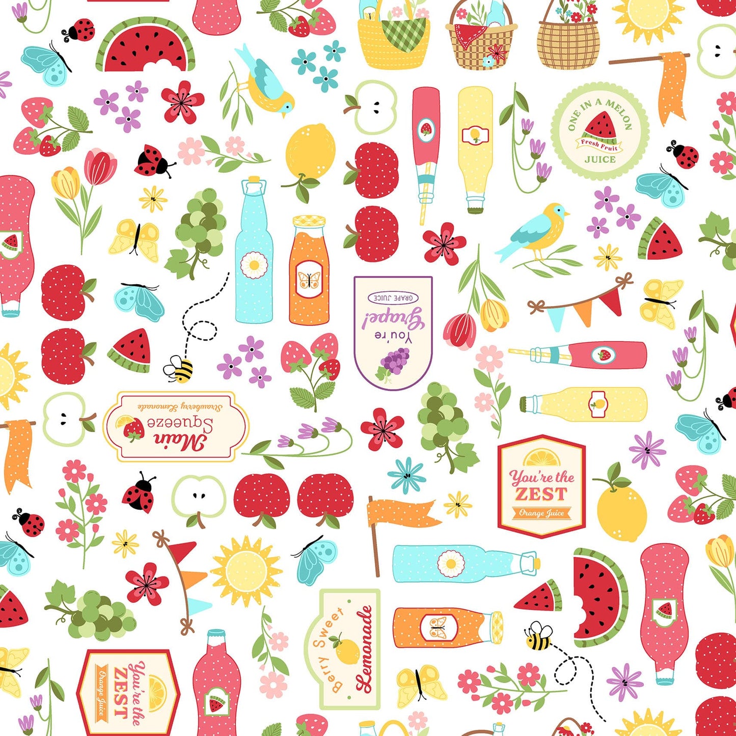 MAS11071-W Sippin' on Sunshine by Kimberbell Designs from Maywood Studio
