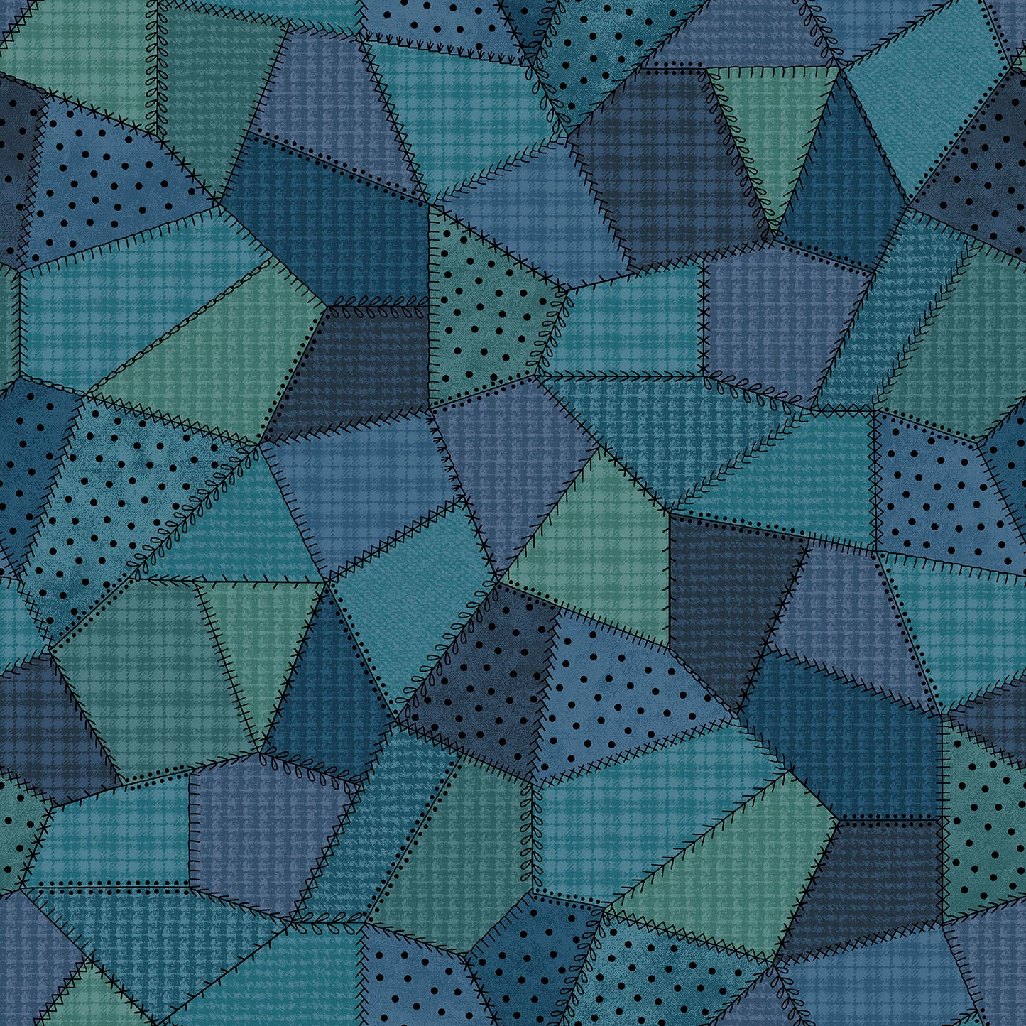 MASF11310-B Patchwork Woolies Flannel by Bonnie Sullivan from Maywood Studio