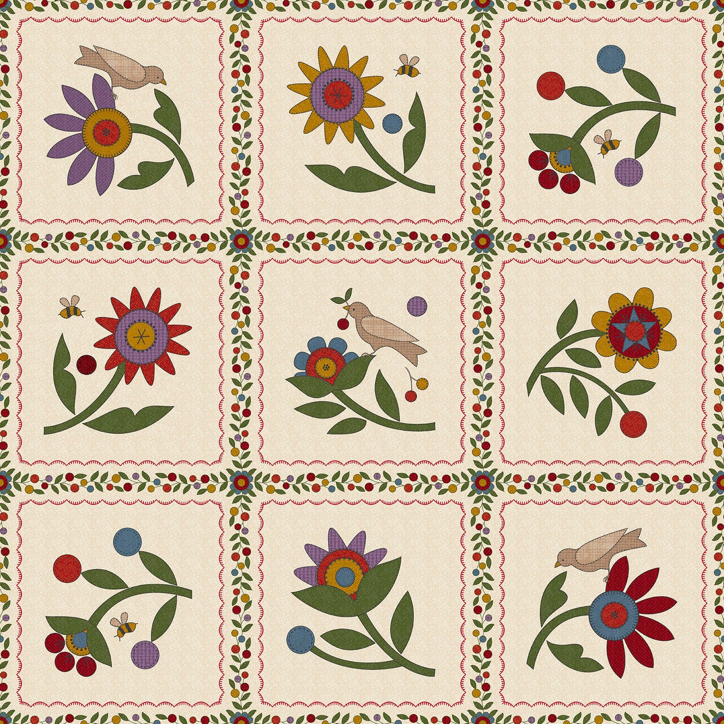 MASF11430-E Penny Flower Flannel by Bonnie Sullivan from Maywood Studio