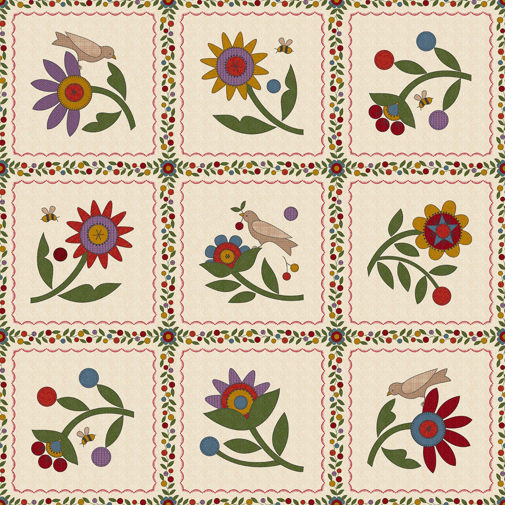 MASF11430-E Penny Flower Flannel by Bonnie Sullivan from Maywood Studio