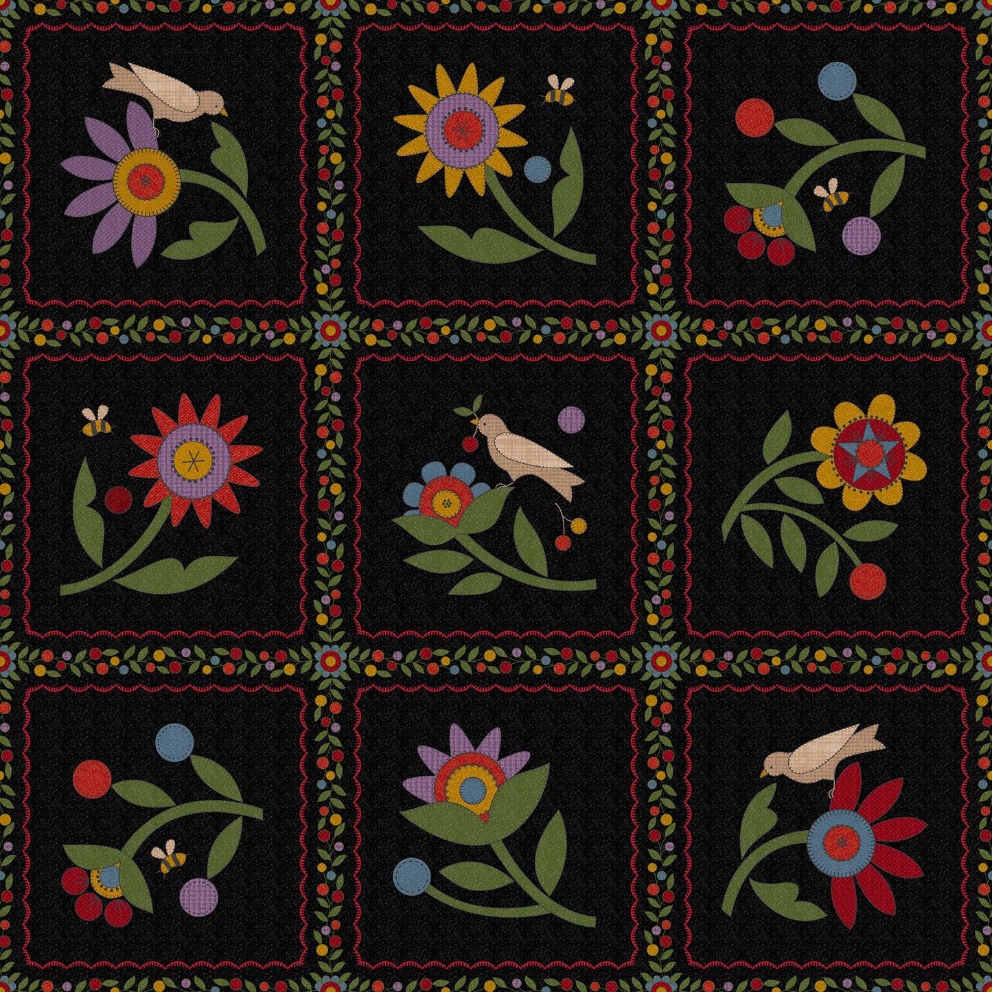 MASF11430-J Penny Flower Flannel by Bonnie Sullivan from Maywood Studio