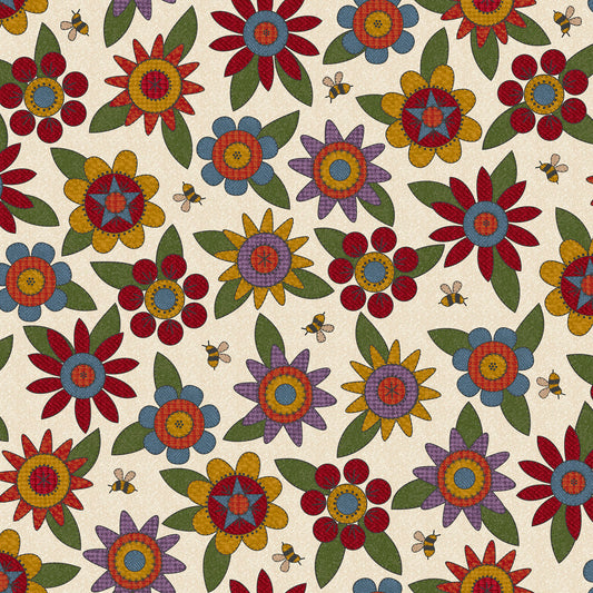MASF11431-E Penny Flower Flannel by Bonnie Sullivan from Maywood Studio