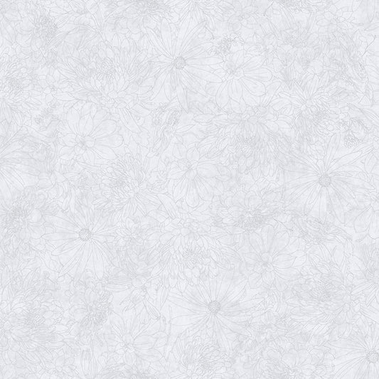 MASQB11240-KW Fine Line Floral 108" Quilt Backs by Maywood Studio