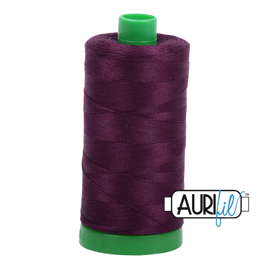 1240 VERY DARK EGGPLANT 40 WT MAKO COTTON LARGE SPOOL | 1000 MT.