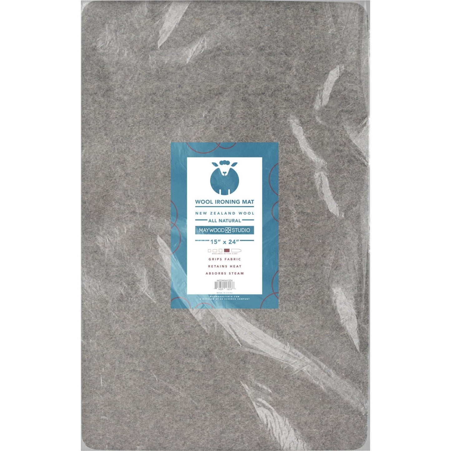 MSSWIM1524 Wool Ironing Mat 15" x 24” by Maywood Studio