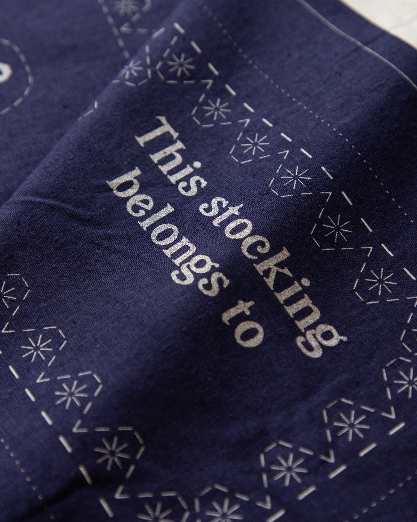DVC1002 Sashiko Panels Stocking Navy