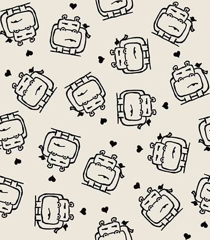 PWAJ005.CREAM Salty Squares The Hippo