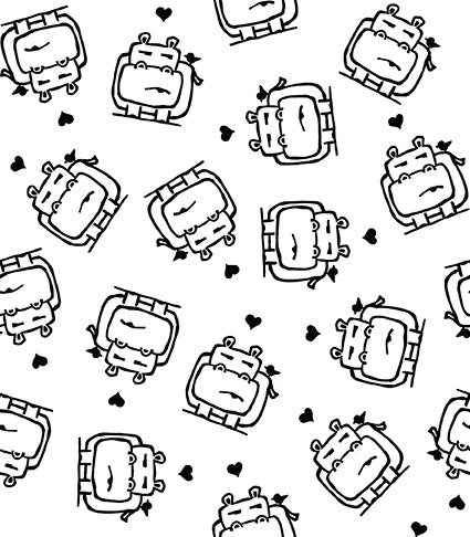 PWAJ005.WHITE Salty Squares The Hippo