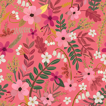 PWMC130.XFLAMINGO Forest Song Heart Flowers