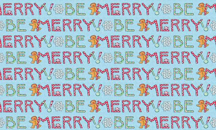 PWMY083.BLUE Gingerbread Love Be Merry