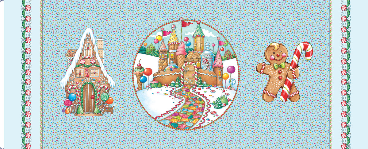 PWMY095.PANEL Gingerbread Love The Grand Gingerbread - Panel