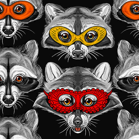 PWRH158.BLACK Nocturnal Forest Masked Bandit