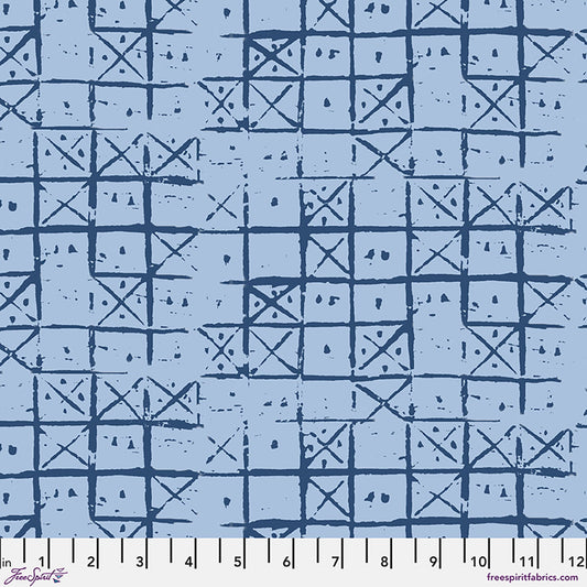 PWSE077.DENIM Stamped Blueprint Symbol Grid