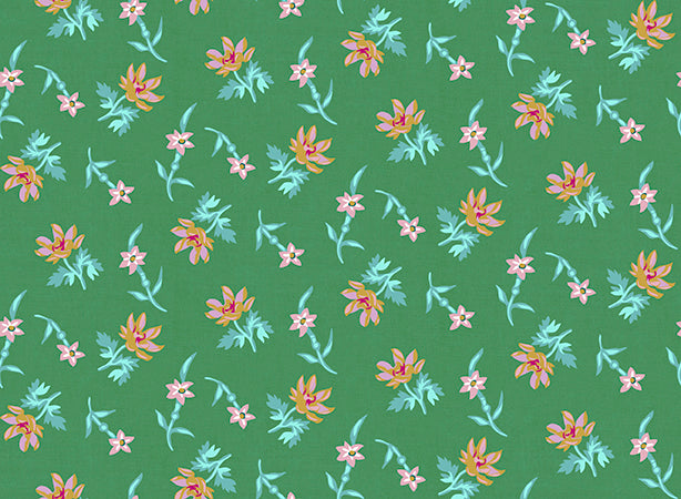 PWSF006.GREEN Memory Lane Sprigged Calico