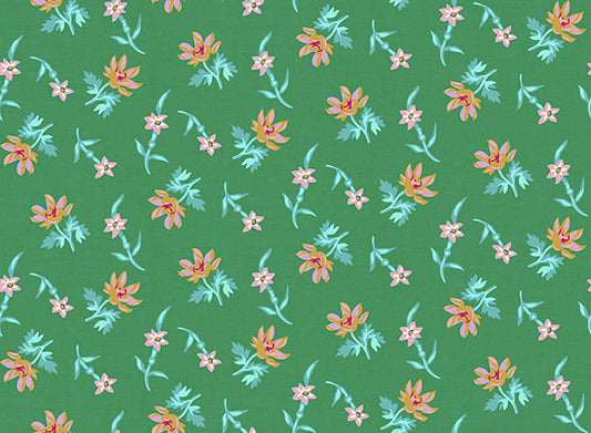 PWSF006.GREEN Memory Lane Sprigged Calico