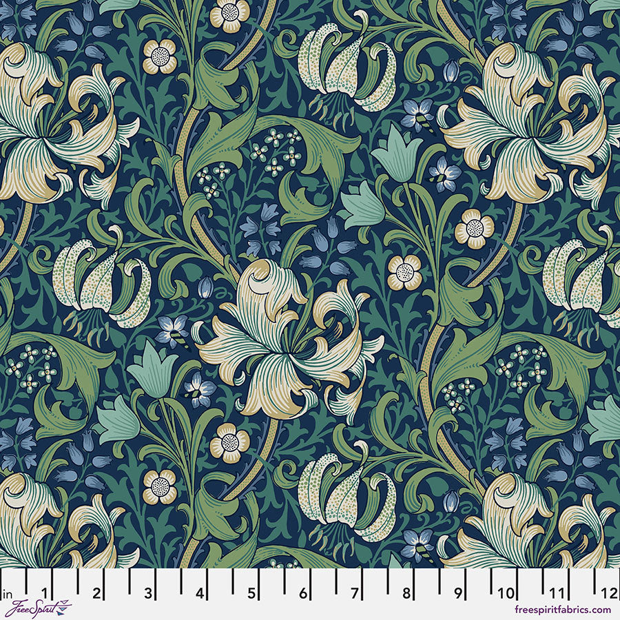 PWWM028.NAVY Morris & Co. Golden Lily