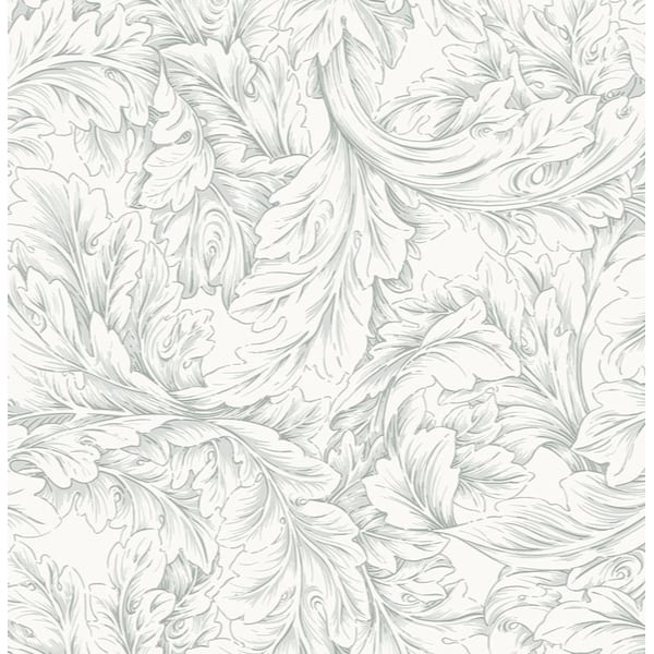 PWWM064.SILVER Morris & Co. Acanthus Scroll