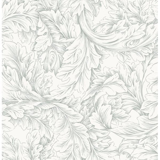 PWWM064.SILVER Morris & Co. Acanthus Scroll